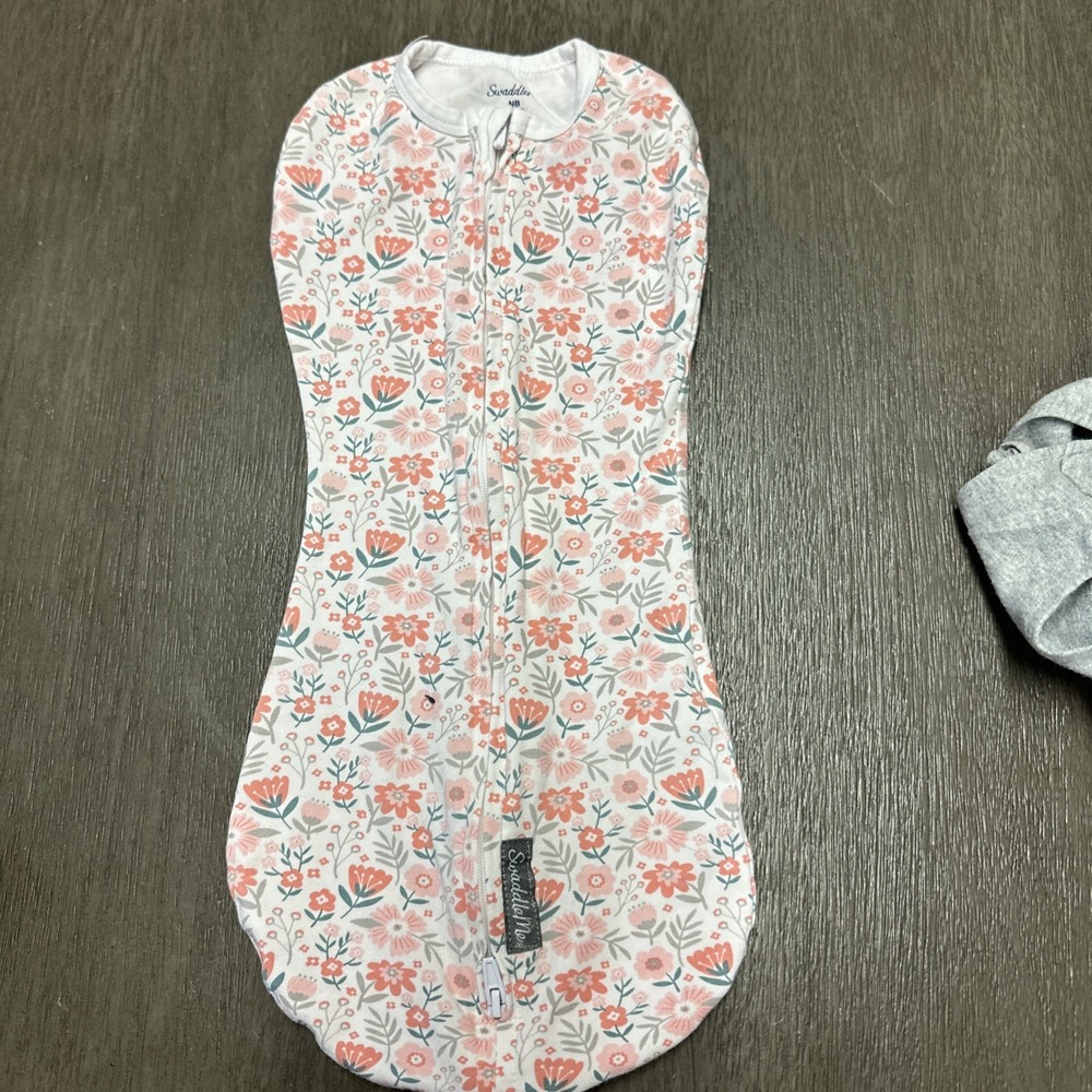 Swaddleme Summer Newborn Pink Floral Zip Up Sleep Sack